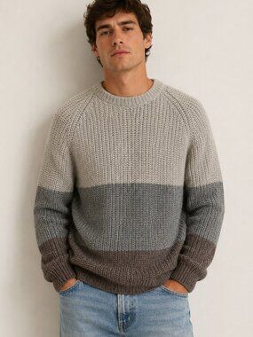 Vintage Brad Whitney Irish Donegal Fishermans Knit Sweater Size 48